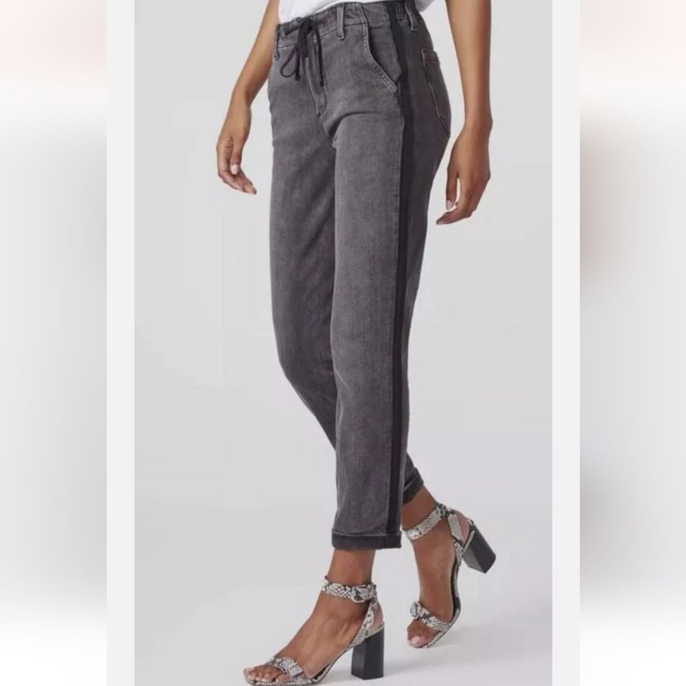PAIGE Christy Drawstring Stretch Twill Cuffed Faded Mist Size 26